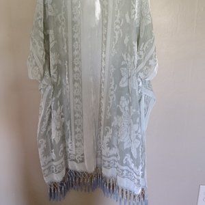 Free People Burnout Velvet Fringe Kimono